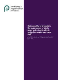 Race equality in probation: the experiences of black ...