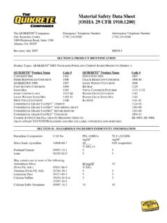 Material Safety Data Sheet [OSHA 29 CFR 1910.1200]