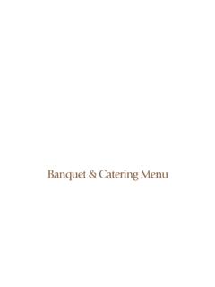 Banquet &amp; Catering Menu - portcape.com