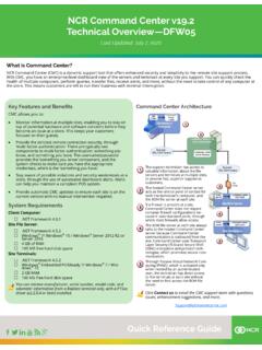 NCR Command Center v19.2 Technical Overview—DFW05