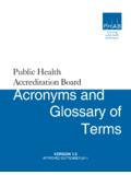 Public Health Accreditation Board Acronyms and Glossary of ...