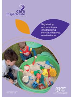 Registering and running a childminding service: …
