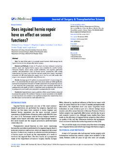 Does inguinal hernia repair have an effect on sexual ...