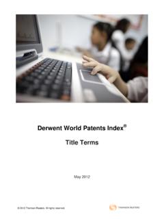 Derwent World Patents Index Title Terms - Clarivate …