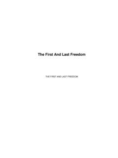 The First And Last Freedom - SelfDefinition.Org