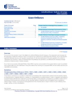 Knee Orthoses – Medicare Advantage Policy Guideline