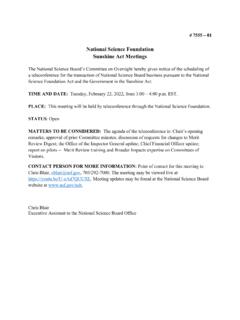 National Science Foundation Sunshine Act Meetings