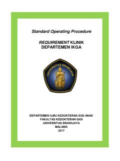 Standard Operating Procedure REQUIREMENT KLINIK …