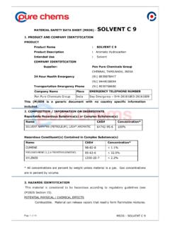 MATERIAL SAFETY DATA SHEET (MSDS) - SOLVENT C 9
