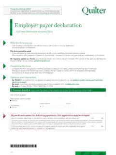 Employer payer declaration