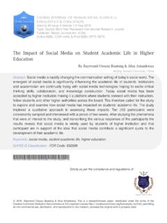 The Impact of Social Media on Student Academic Life in ...