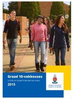 Graad 10-vakkeuses - University of Pretoria