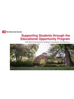 Supporting Student through the Educational ... - calstate.edu