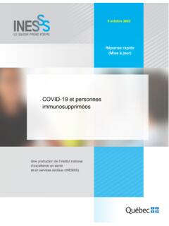 COVID-19 et personnes immunosupprim&#233;es - INESSS