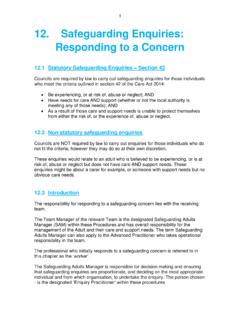 12. Safeguarding Enquiries: Responding to a Concern