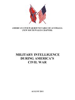 MILITARY INTELLIGENCE DURING AMERICA’S CIVIL …