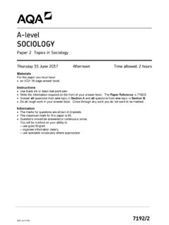 A-level Sociology Question paper Paper 2 June 2017