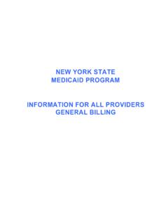 INFORMATION FOR ALL PROVIDERS - eMedNY