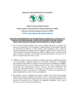 REQUEST FOR EXPRESSIONS OF INTEREST AFRICAN …
