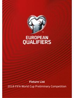 Fixture List 2018 FIFA World Cup Preliminary …