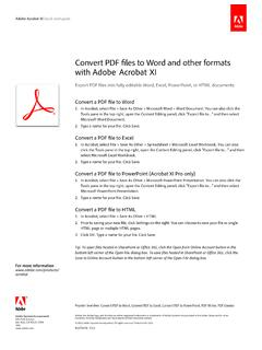 Convert PDF files to Word and other formats with Acrobat XI