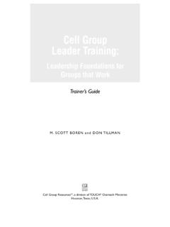 Cell Group Leader Trainer's Guide - TOUCH U.S.A.