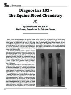TheFriesian Diagnostics 101 - The Equine Blood …