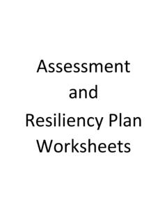 Assessment and Resiliency Plan Worksheets