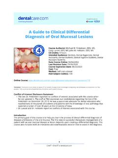 CE 110 - A Guide to Clinical Differential Diagnosis of ...