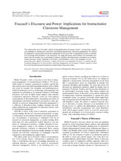 Foucault s Discourse and Power: Implications for ...