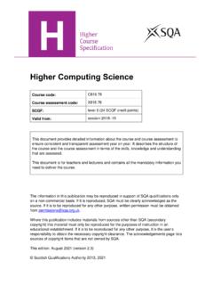 Higher Computing Science - SQA