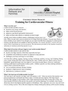 Training for Cardiovascular Fitness, Continued - CU Denver