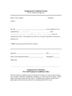 Employment Certificate Format - aipnpc.org