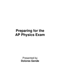 PREPARING FOR THE AP PHYSICS EXAM