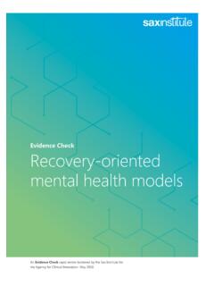 Recovery-oriented mental health models
