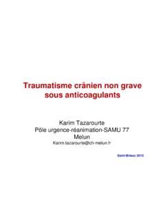 Traumatisme cr&#226;nien non grave sous anticoagulants