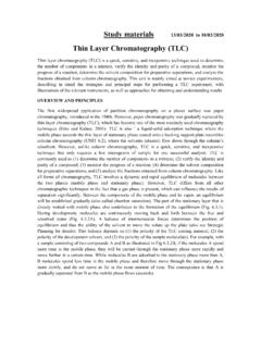 Thin Layer Chromatography (TLC) - Delhi University