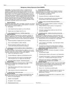 Montgomery-Asberg Depression Scale (MADRS) 6 ...