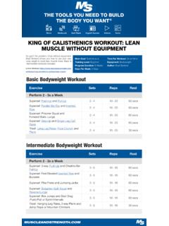 KING OF CALISTHENICS WORKOUT: LEAN MUSCLE …