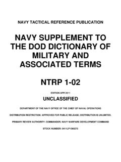 NAVY SUPPLEMENT TO THE DOD DICTIONARY OF …