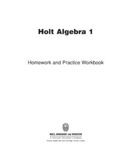 Holt Algebra 1 - Sr. Mai