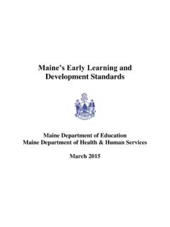 Maine’s Early Learning and Development Standards
