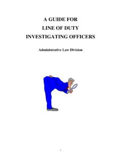 A GUIDE FOR LINE OF DUTY INVESTIGATING OFFICERS