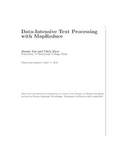 i Data-Intensive Text Processing with MapReduce