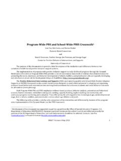 Program-Wide PBS and School-Wide PBIS Crosswalk