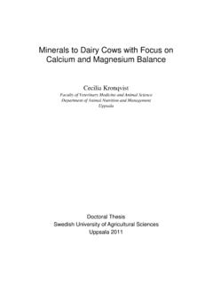 Minerals to Dairy Cows with Focus on Calcium and …