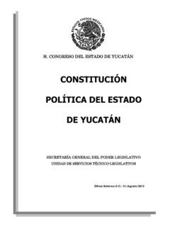 CONSTITUCI&#211;N POL&#205;TICA DEL ESTADO DE YUCAT&#193;N