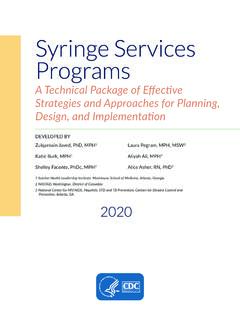 Syringe Services Programs Technical Package