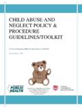 CHILD ABUSE AND NEGLECT POLICY &amp; PROCEDURE …