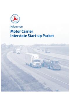 Wisconsin Motor Carrier Interstate Start-up Packet